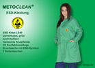 Metoclean ESD-Kittel LS40, grün