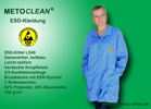 Metoclean ESD-Kittel LS40, hellblau