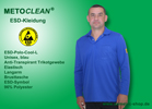 Metoclean ESD-Poloshirt PL-Cool-L, weiß