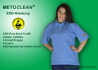 Metoclean ESD-Poloshirt PL48K, hellblau