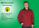 Metoclean ESD-Poloshirt PL48L, dunkelrot