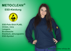 Metoclean ESD-Poloshirt PL48L, navyblau