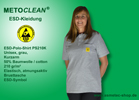 Metoclean ESD-Poloshirt PS210K, grau