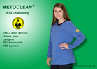 Metoclean ESD-T-Shirt AC112L, blau