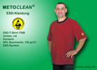 Metoclean ESD-T-Shirt TS96K, rot