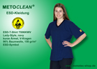Metoclean ESD-T-Shirt TS96KWV, navy