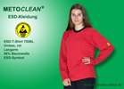 Metoclean ESD-T-Shirt TS96L, red