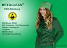 Metoclean ESD Women's Shirt WS40, dark green