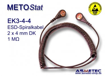 ESD Coil cord strap EK3-04-04, 2 x 4 mm snap