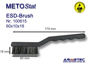 Metostat ESD-Bürste 601018B, antistatisch, leitfähig - www.asmetec-shop.de