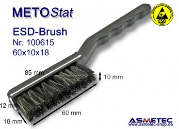 Metostat ESD-Brush 601018B, antistatic, dissipative - www.asmetec-shop.de