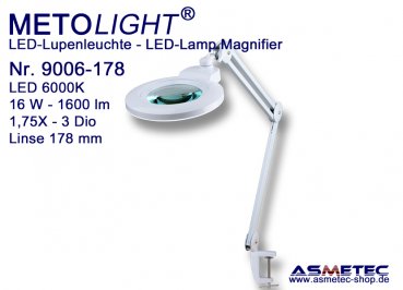 METOLIGHT LED-Lupenleuchte 9006-178-3, 1,75fach, 16 Watt, 1600 lm