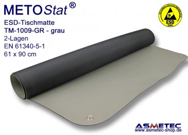 ESD-Tischmatte-TM-1009GR, grau, 61x90 cm, antistatisch