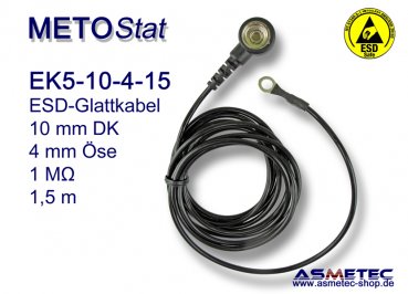 ESD coil cord EK5 for floor mats, 10 mm snap - www.asmetec-shop.de