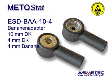ESD-Bananen-Adapter BAA-10-4, 1 x 10 mm Druckknopf, 1 x Bananenbuchse