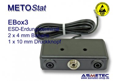 Metostat ESD grounding terminal EBOX3, 1 x 10 mm snap - www.asmetec-shop.de