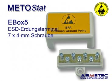 ESD-Erdungsbox EBOX5, 7 x 4 mm Schraube