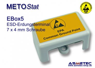 Metostat ESD grounding terminal EBOX5, 7 x 4 mm screw - www.asmetec-shop.de