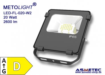 METOLIGHT LED Flood Light FL-020-W2, 20 Watt, 2600 lm, IP65 - www.asmetec-shop.de