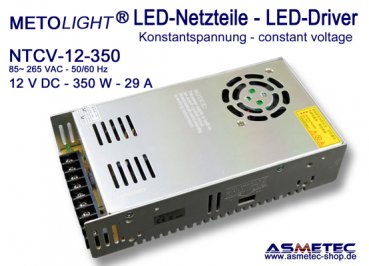 LED power supply 12 VDC, 350 W, 29 A, open frame IP20