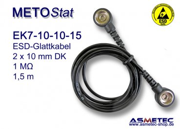 ESD coil cord EK7 for floor mats, 10 mm snap - www.asmetec-shop.de