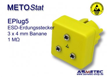 Metostat Grounding Plug EPlug5, 4 mm banana socket - www.asmetec-shop.de