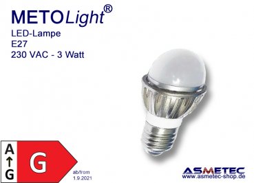 METOLIGHT LED-Spot E14-LE703WS, 3Watt- www.asmetec-shop.de