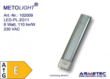 LED-PL-tube, 2G7-08-5630, 230 Volt, 8 Watt, nature white, E