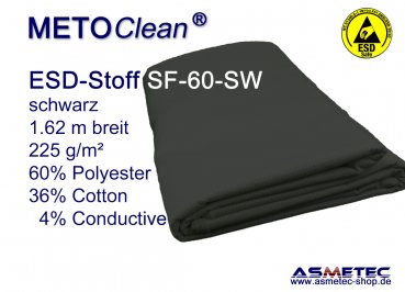 ESD fabric SF60-SW, black, 225 g/sqm, 4% carbonated yarn