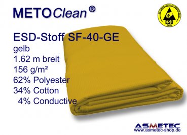 ESD Webstoff SF40-GE, gelb, 156 g/qm, 4% Karbongarn
