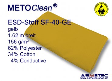 METOCLEAN ESD woven fabric SF40-GE, yellow - www.asmetec-shop.de