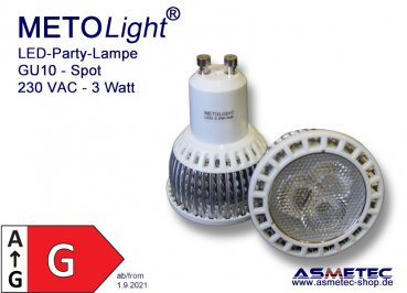 LED-Spot GU10, 4W-3x1, 25°, 260 lm, 230 V AC, nature white