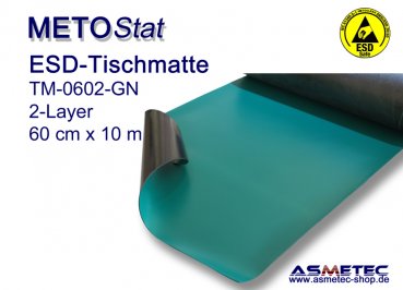 ESD-Tischmatte TM-0602-10-GN, 60 cm x 10 m, hellgrün