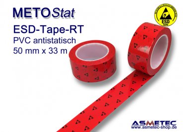 ESD-PVC-Glue-Tape 50-33-RT, 50 mm wide, 33 m long, red