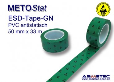 ESD-PVC-Glue-Tape 50-33-GN, 50 mm wide, 33 m long, green