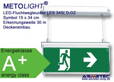 LED-Emergency Exit luminaire LES-34-SLD-DZ, IP30, maintained, double sided