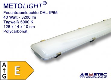 LED Tri-Proof Luminaire IP65 waterproof, 128 cm, 40 W, 3200 lm, pure white