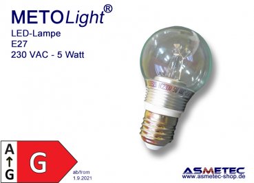 LED-Lampe E27 - G55 - 5 Watt, 510 lm,  wagweiß, dimmbar, klar