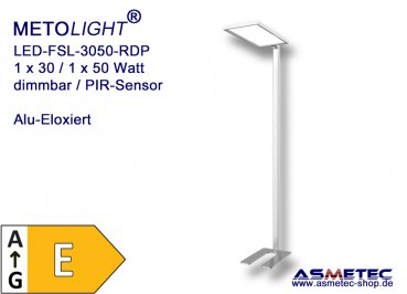 LED-Stehleuchte FSL-3050-RDP-NW, 1 x 30 + 1 x 50 Watt, 7000lm, dimmbar, PIR-Sensor