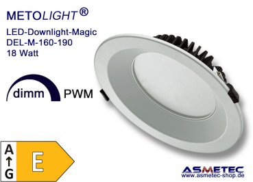 LED-Downlight - Magic 160-190-18 W-WW, warmweiß, 1800 lm
