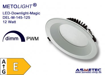 LED-Downlight - Magic 125-145-12 W-WW, warmweiß, 1100 lm
