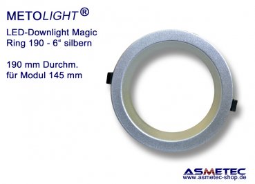 LED Downlight METOLIGHT-Magic - Leuchtenring 190 mm, silbern