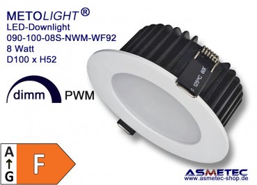 LED-Downlight DEL-090-100-08S-WWM-WF92, 8W, warm white, matted