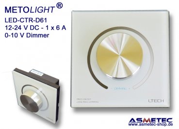 LED Dimmer CTR-Dim-D61-0-10V, 0-10 V signal, 12/ 24 VDC, 144 Watt