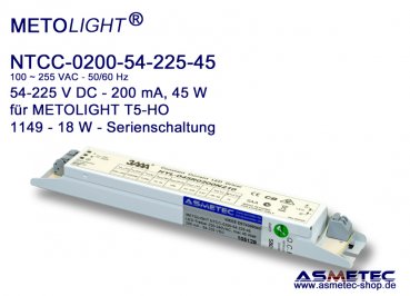 LED-Treiber NTCC-0200-54-225-45 für T5-LED-Röhren 2 x HE 1149-18
