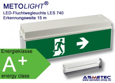 LED-Emergency Exit luminaire LES-740, IP40, maintained, double sided