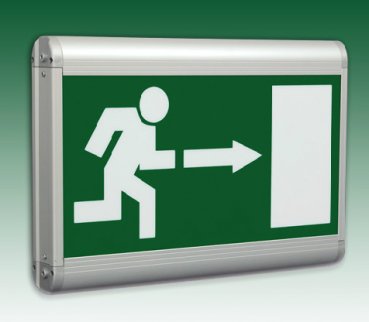 LED-Emergency Exit luminaire LES-834, IP42, maintained, double sided