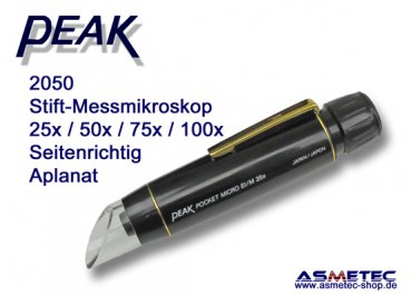PEAK-Optics 2050-50 Stiftmikroskop, 50fach, Skala 1,6 mm, seitenrichtig