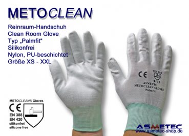 METOCLEAN Clean room gloves "Palmfit", size M