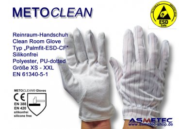 Metoclean Palmfit ESD-CF, dissipative glove, silicone free - www.asmetec-shop.de